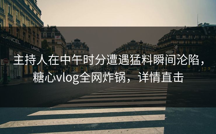 主持人在中午时分遭遇猛料瞬间沦陷,糖心vlog全网炸锅,详情直击 主持人在中午时分遭遇猛料瞬间沦陷,糖心vlog全网炸锅,详情直击
