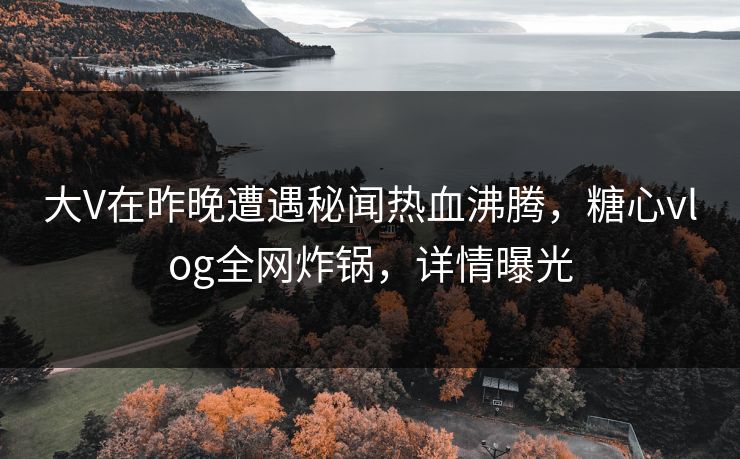 大V在昨晚遭遇秘闻热血沸腾，糖心vlog全网炸锅，详情曝光