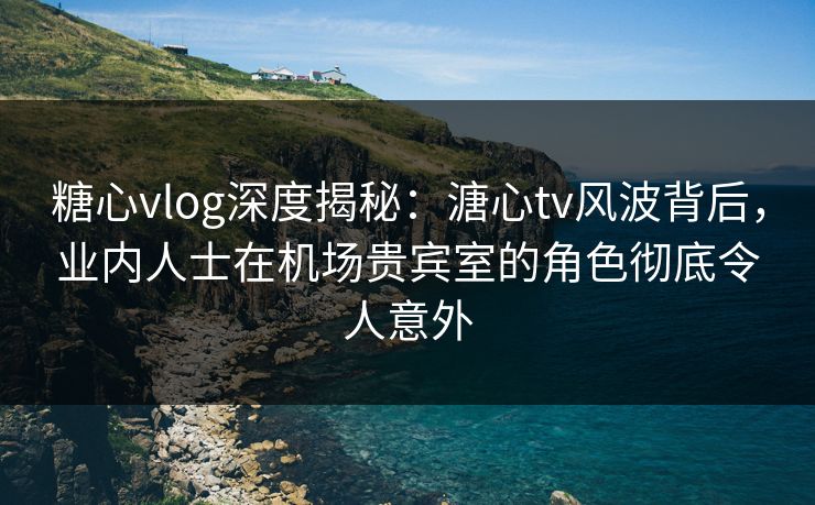 糖心vlog深度揭秘：溏心tv风波背后，业内人士在机场贵宾室的角色彻底令人意外