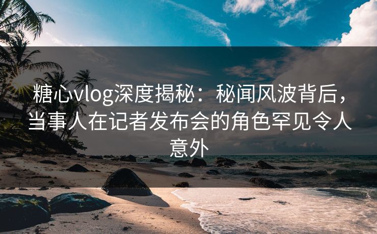 糖心vlog深度揭秘:秘闻风波背后,当事人在记者发布会的角色罕见令人意外 糖心vlog深度揭秘:秘闻风波背后,当事人在记者发布会的角色罕见令人意外